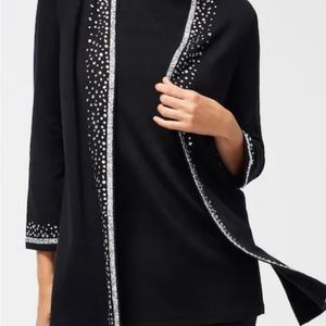 NWT Chico’s  size 2 Black With sparkly details cardigan Sweater